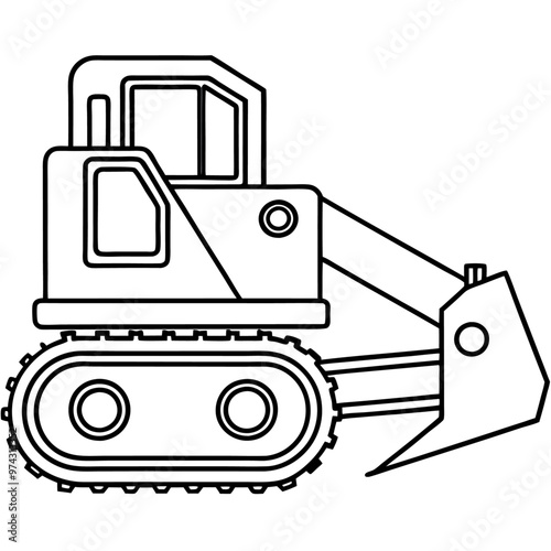 trencher machine outline coloring book page line art drawing