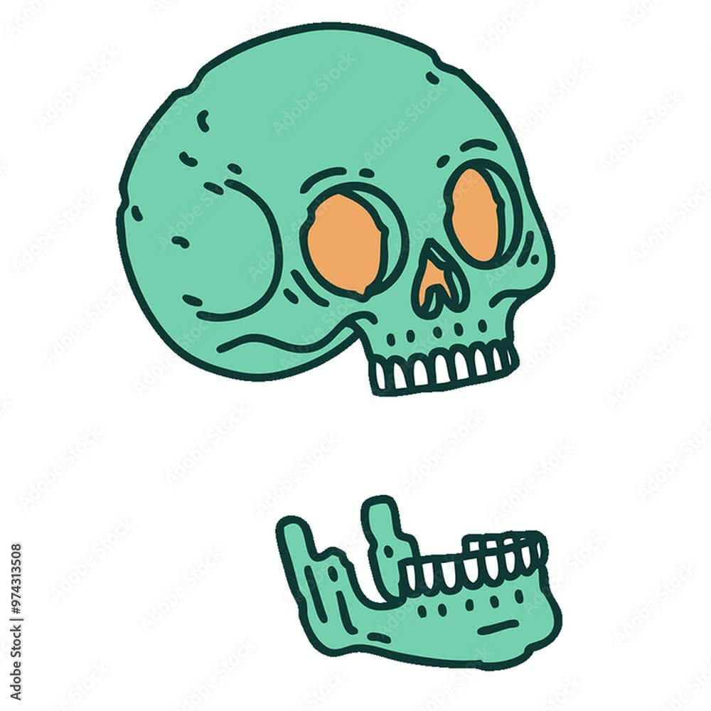 iconic tattoo style image of a skull iconic tattoo style image of a skull