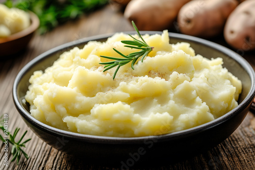 Mashed Potato in the plate. National Mashed Potato Day