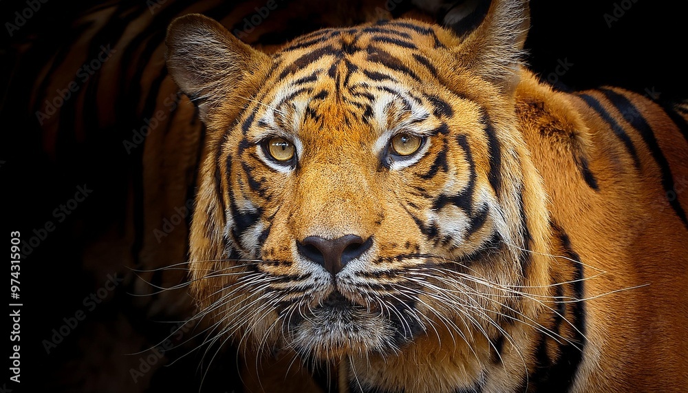 Fototapeta premium Refined gold tiger with artistic patterns