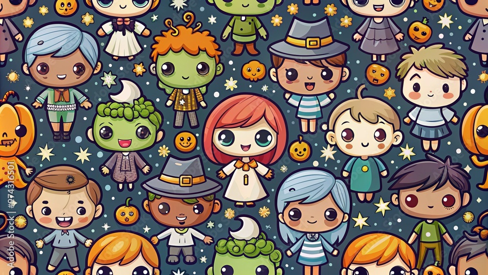 Fototapeta premium seamless pattern with children