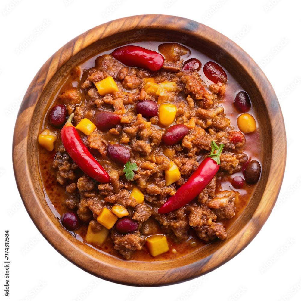 Bowl of chili con carne isolated on transparent background Bowl of chili con carne isolated on transparent background