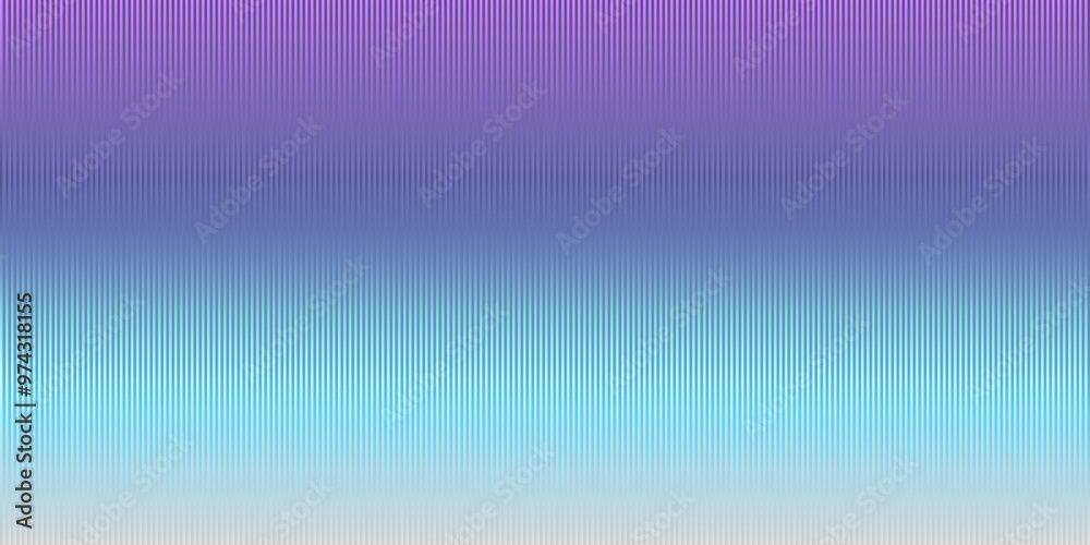 Fototapeta premium Ribbed Glass with blurred sky blue background. Refraction texture acrylic bath separation wall effect. Wavy vertical line stripes pastel polycarbonate panel.