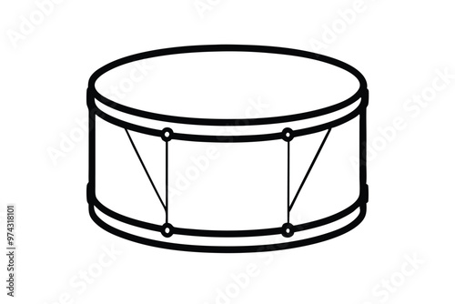 Drum line art vector illustration