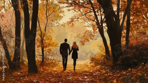 Walking through an Autumn landscape