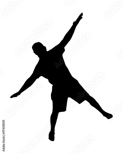 Person Balancing On One Foot Silhouette