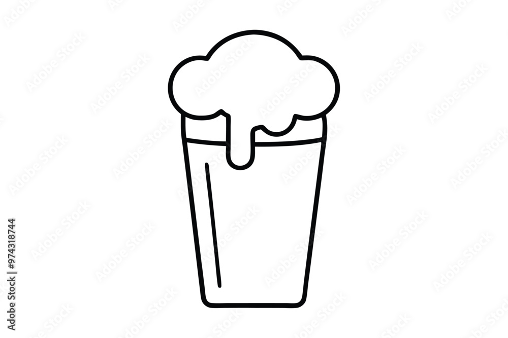 Glass of beer line art vector illustration Glass of beer line art vector illustration