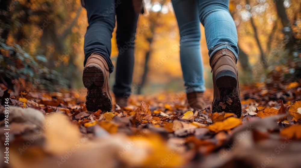 Autumn walk through the woods Autumn walk through the woods