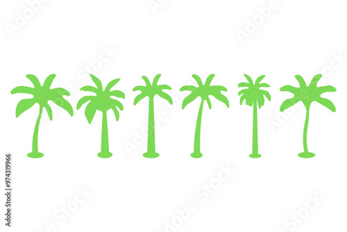 Simple coconut tree icon set