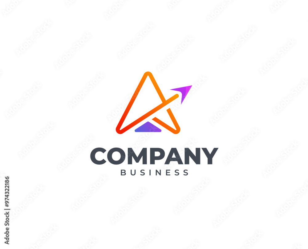 Modern letter A logo design with arrow icon symbol vector illustration 