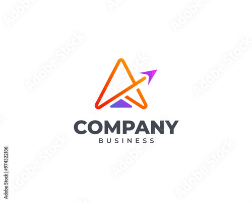Free Download Modern letter A logo design with arrow icon symbol vector illustration  - GFXLoad