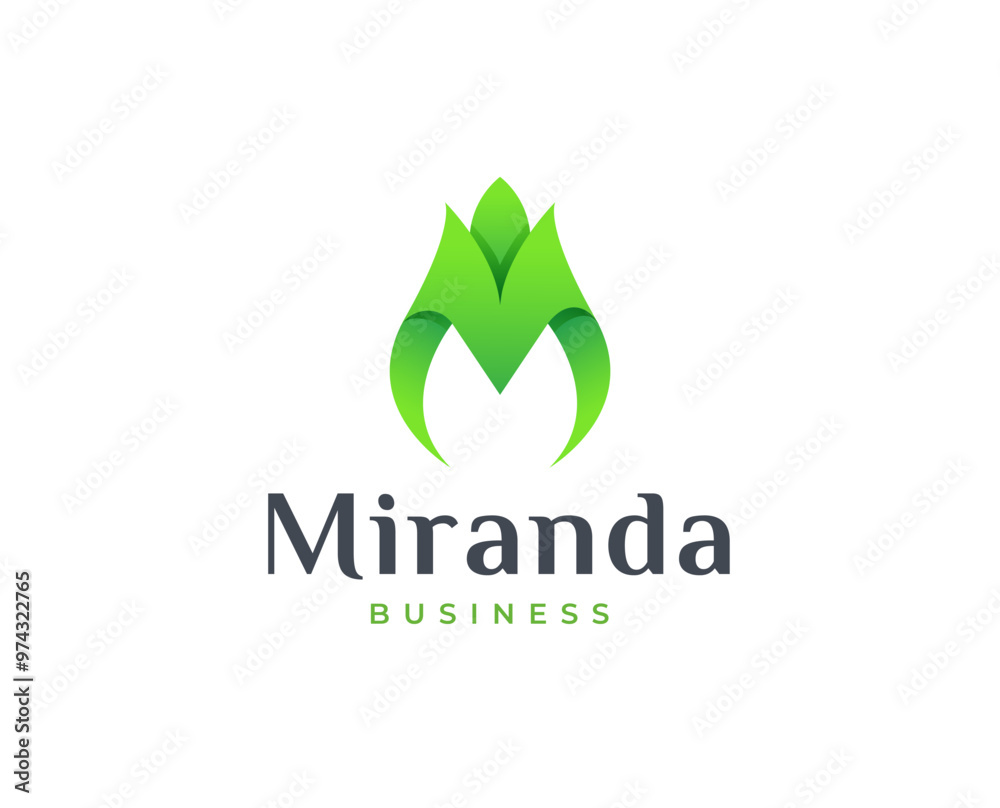 Letter M nature logo design concept. Initial symbol for corporate business identity. Alphabet vector Letter M nature logo design concept. Initial symbol for corporate business identity. Alphabet vector