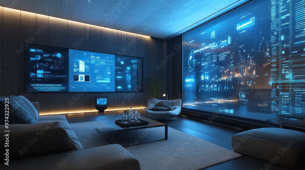 Futuristic Home Entertainment and Technology Display Room Futuristic Home Entertainment and Technology Display Room