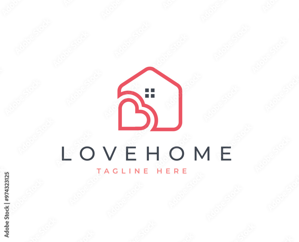 Home love house logo design concept. Charity or care logo symbol icon template Home love house logo design concept. Charity or care logo symbol icon template