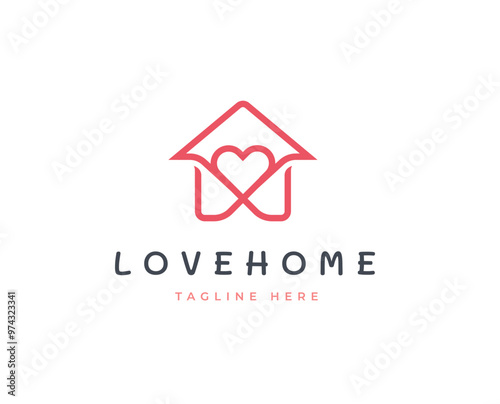 Home love icon symbol charity logo design concept