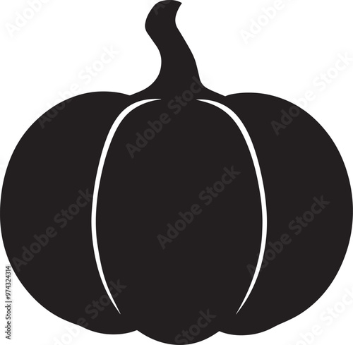 Halloween pumpkin silhouette vector silhouette black