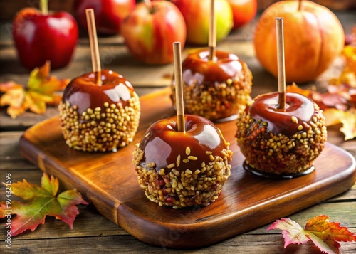 * Rich caramelized candy apple harvest treats photo