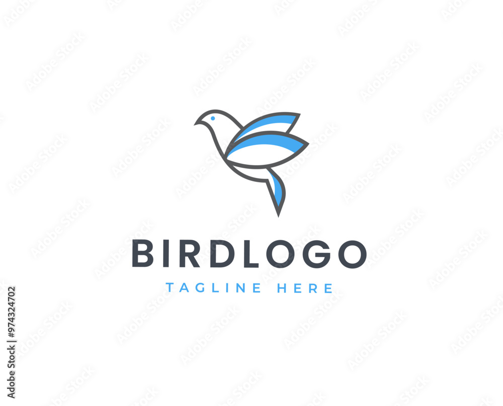 Bird minimalist logo design concept. Line art style bird vector illustrations Bird minimalist logo design concept. Line art style bird vector illustrations