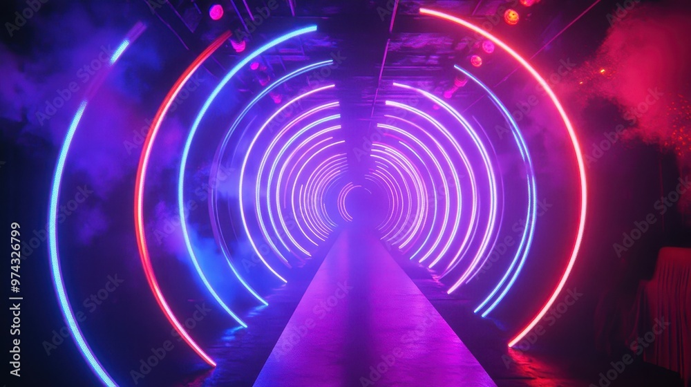 Luminous Tunnel of Vibrant Colors and Radiant Illumination Luminous Tunnel of Vibrant Colors and Radiant Illumination