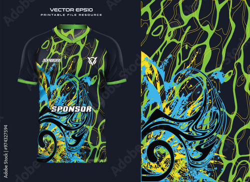 T-shirt jersey design.mockup, sport shirt template design for soccer jersey, football kit. Vector Illustration