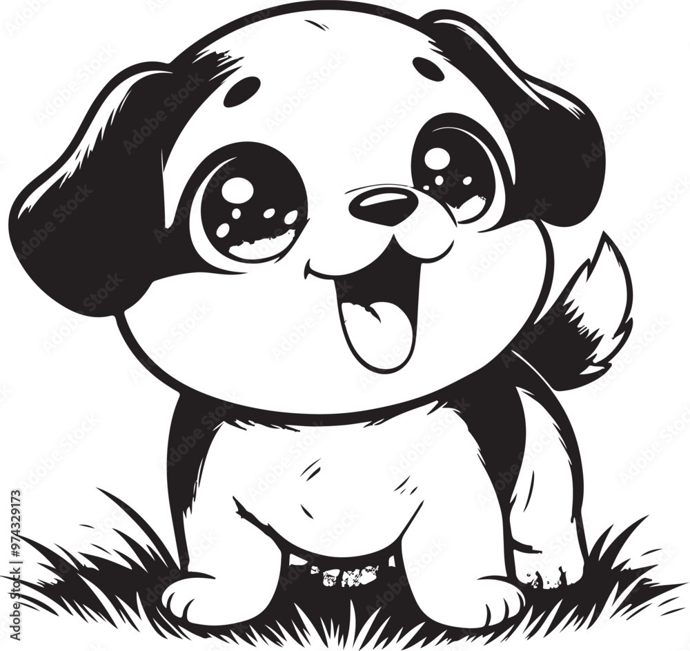 Fototapeta premium cute dog clipart vector design,awesome cute dog svg,high resolution printable cute dog artwork