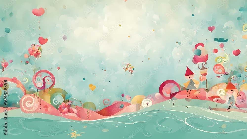 Obraz premium Illustration of season vintage floral background