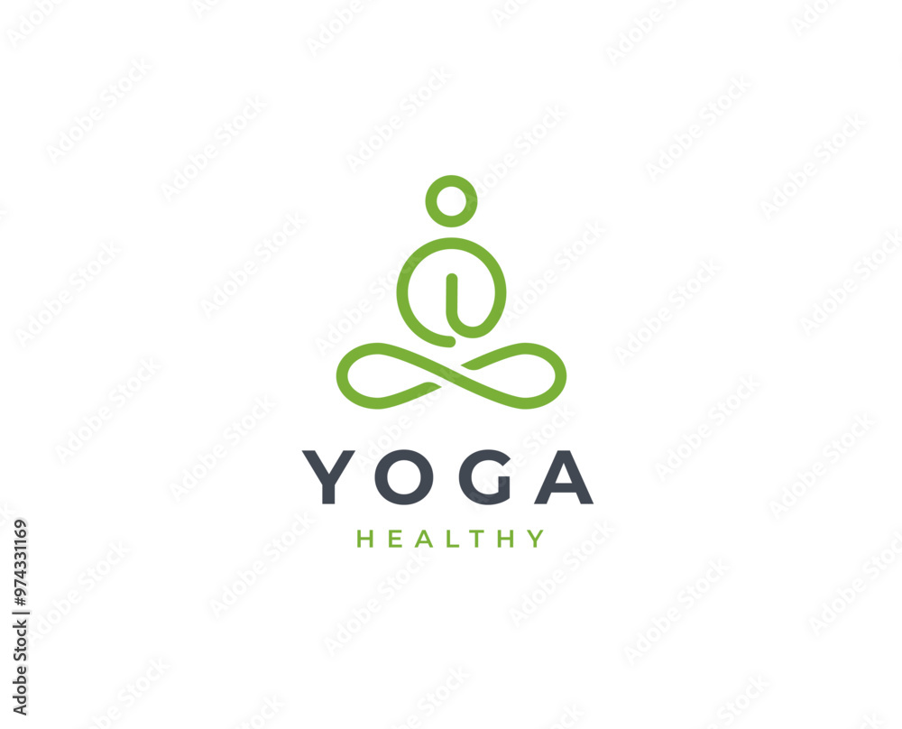 Yoga studio wellness logo with clean and elegant lines style design vector illustration Yoga studio wellness logo with clean and elegant lines style design vector illustration
