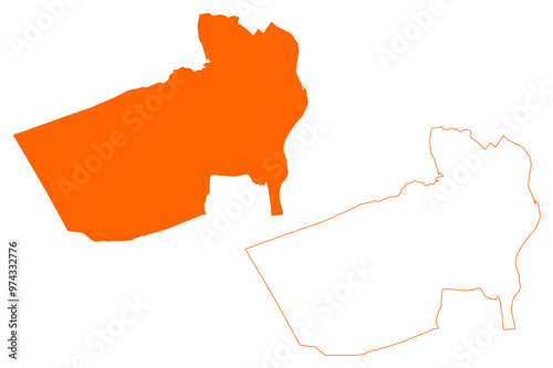 Horst aan de Maas municipality (Kingdom of the Netherlands, Holland, Limburg province) map vector illustration, scribble sketch Haors aan de Maos map