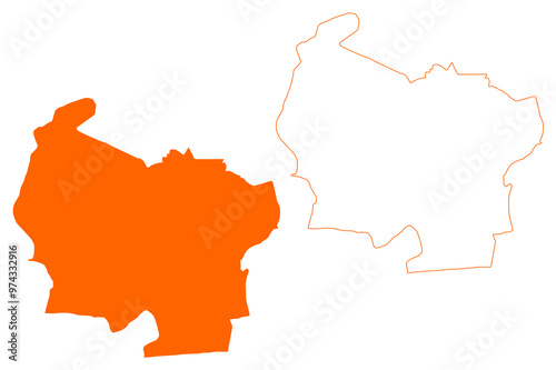 Koggenland municipality (Kingdom of the Netherlands, Holland, North Holland or Noord-Holland province) map vector illustration, scribble sketch Koggelân map