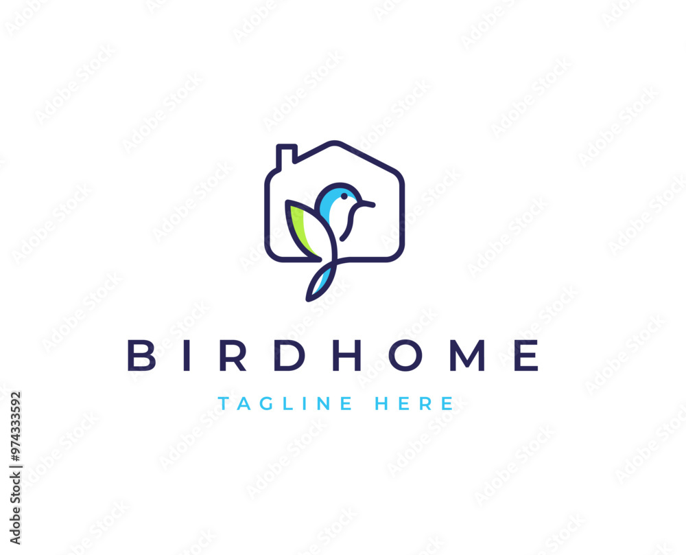 Minimalist birdhouse logo design with clean and elegant lines style design vector illustration Minimalist birdhouse logo design with clean and elegant lines style design vector illustration
