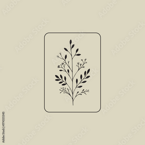 Modern Botanical Line Art Logo