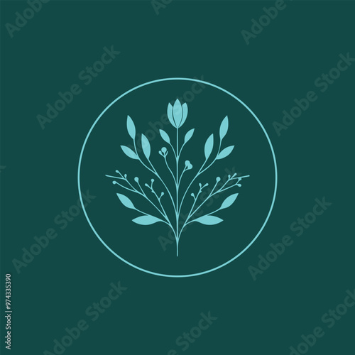Modern Flora Line Art Logo