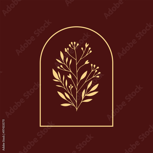 Simple Nature Inspired Line Art Logo Design