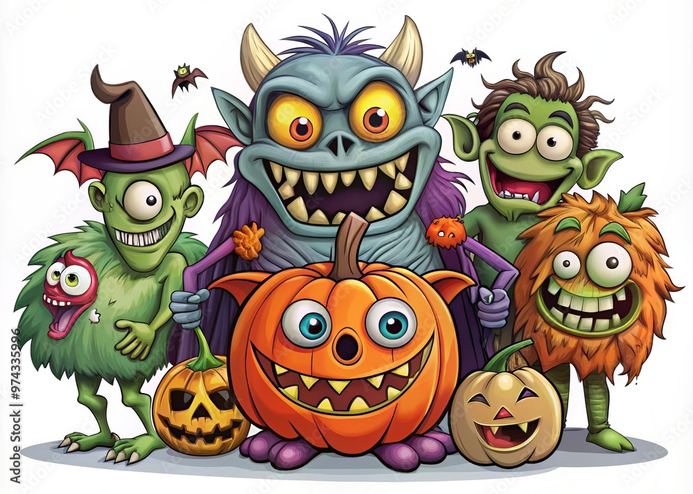 set of halloween monsters set of halloween monsters