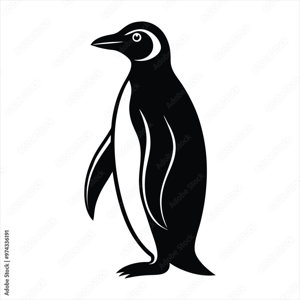Fototapeta premium Penguin silhouette vector
