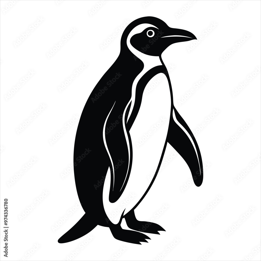 Naklejka premium Penguin silhouette vector