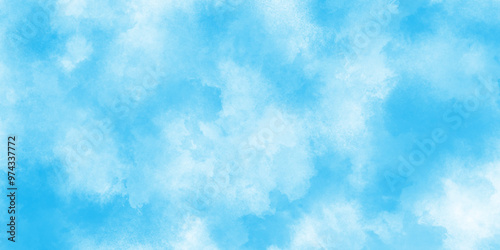 cloudy and soft sky blue blurred and grainy Blue powder explosion, The sky blue texture clouds, blue watercolor paper texture background, Soft and cloudy blue sky Watercolor background texture.