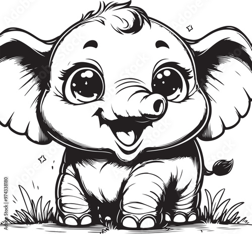 cute elephant clipart vector design,awesome cute elephant svg,high resolution printable cute elephant artwork