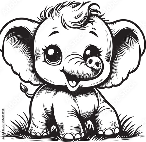 cute elephant clipart vector design,awesome cute elephant svg,high resolution printable cute elephant artwork