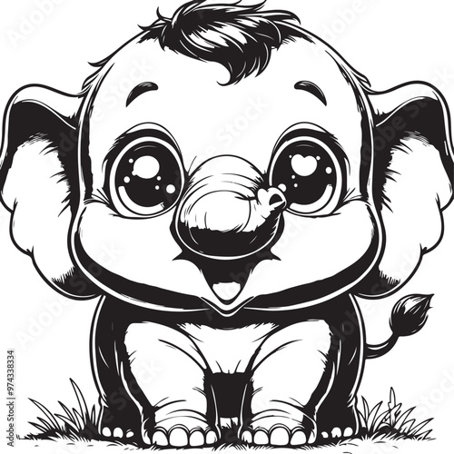 cute elephant clipart vector design,awesome cute elephant svg,high resolution printable cute elephant artwork