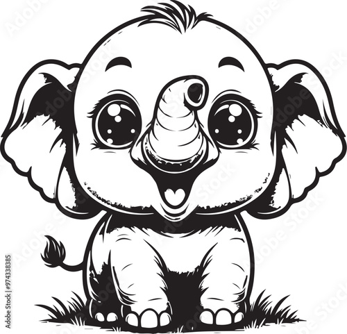 cute elephant clipart vector design,awesome cute elephant svg,high resolution printable cute elephant artwork