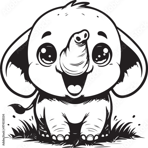 cute elephant clipart vector design,awesome cute elephant svg,high resolution printable cute elephant artwork