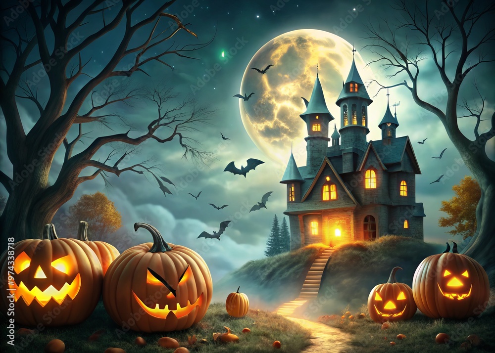 Halloween scene wallpaper Halloween background design Halloween scene wallpaper Halloween background design