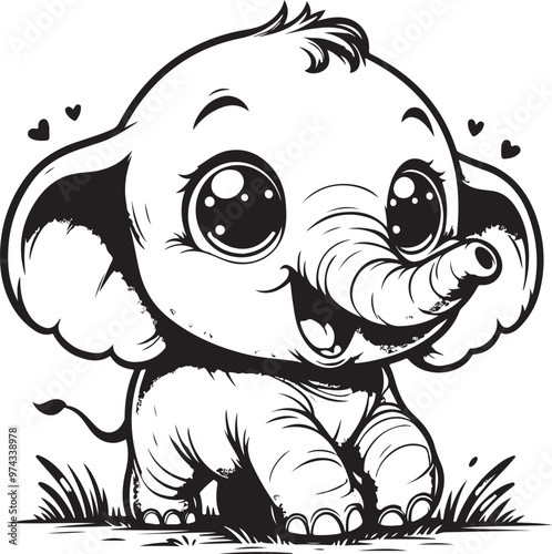 cute elephant clipart vector design,awesome cute elephant svg,high resolution printable cute elephant artwork