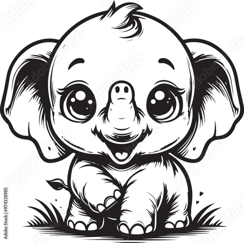 cute elephant clipart vector design,awesome cute elephant svg,high resolution printable cute elephant artwork