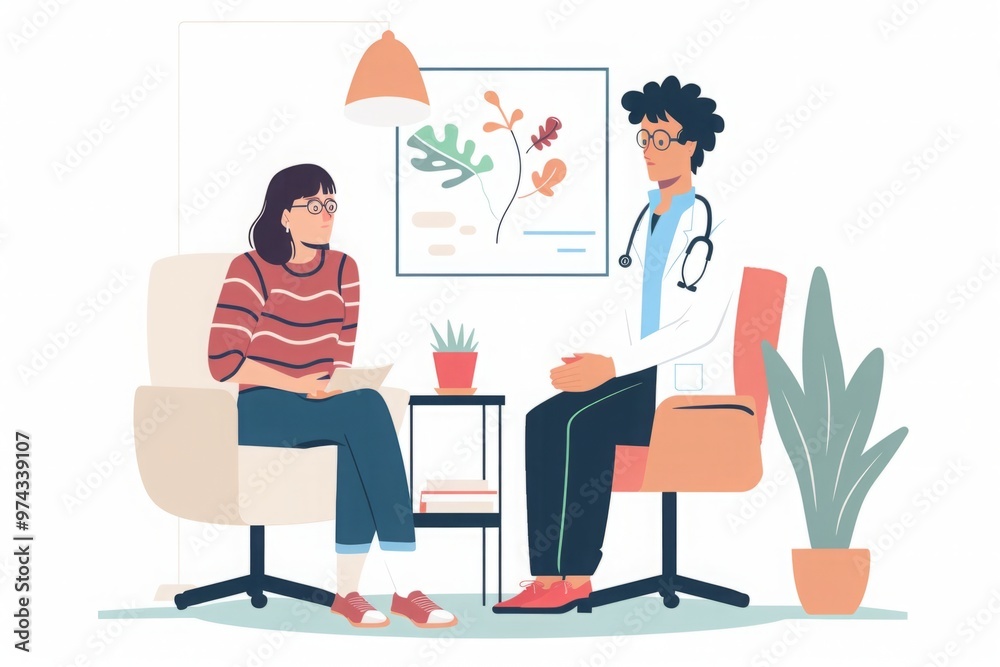 A doctor confronts a patient who is in denial about their diagnosis, using patience and understanding to encourage them to accept treatment A doctor confronts a patient who is in denial about their diagnosis, using patience and understanding to encourage them to accept treatment
