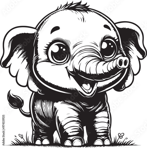 cute elephant clipart vector design,awesome cute elephant svg,high resolution printable cute elephant artwork