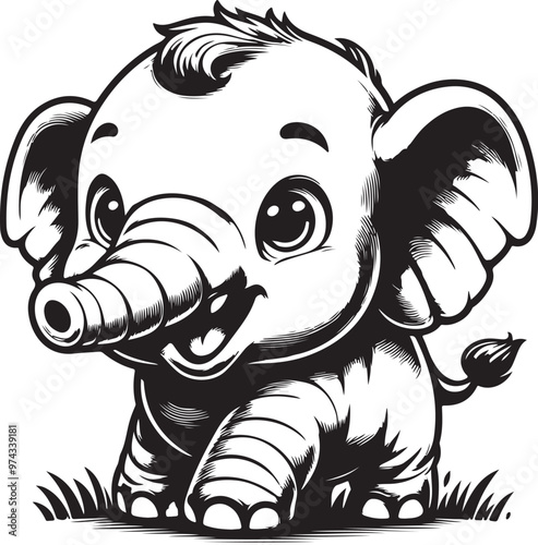 cute elephant clipart vector design,awesome cute elephant svg,high resolution printable cute elephant artwork