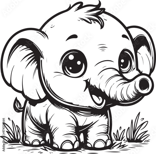 cute elephant clipart vector design,awesome cute elephant svg,high resolution printable cute elephant artwork