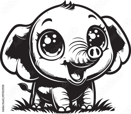 cute elephant clipart vector design,awesome cute elephant svg,high resolution printable cute elephant artwork